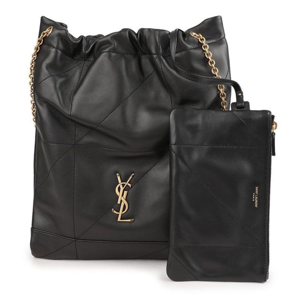 Quilted Drawstring Chain Shoulder Bag - Picture 3 of 8